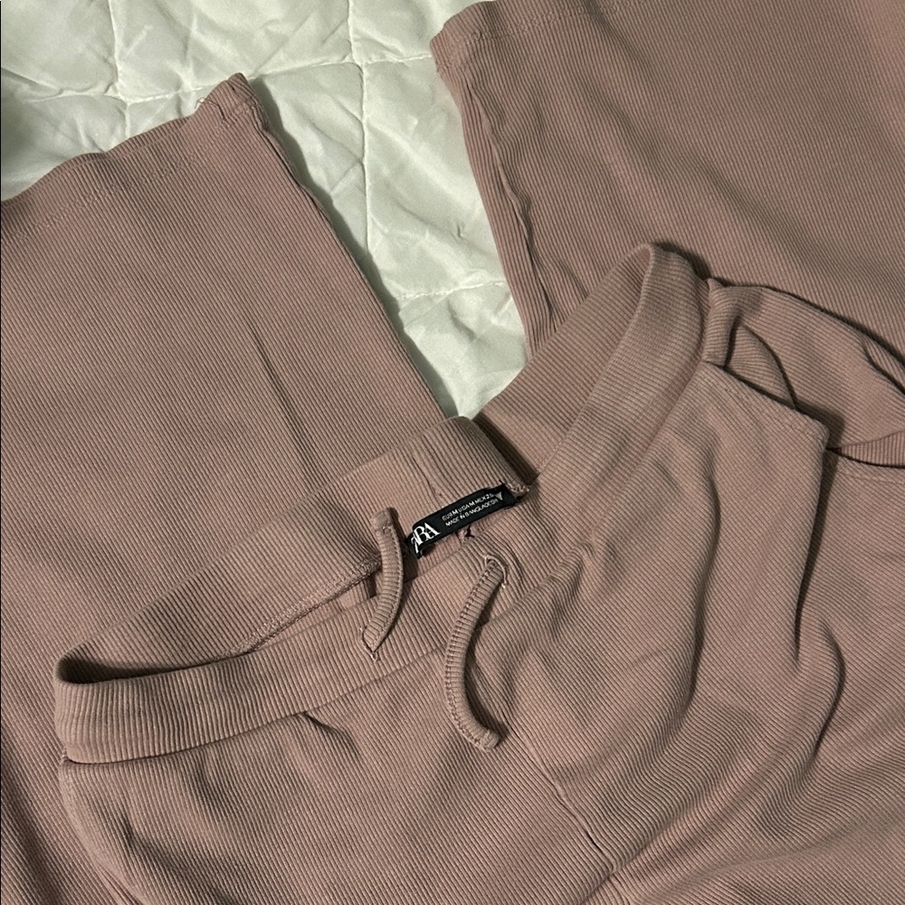 Zara Pink Wide-Leg Lounge Pants